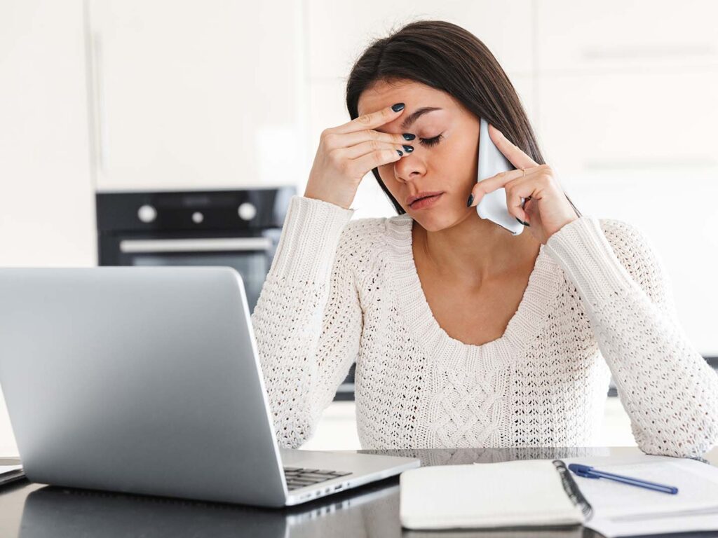Stressed website manager dealing with a offline site