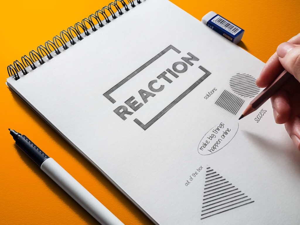 Sketch concept of Reaction's new logo